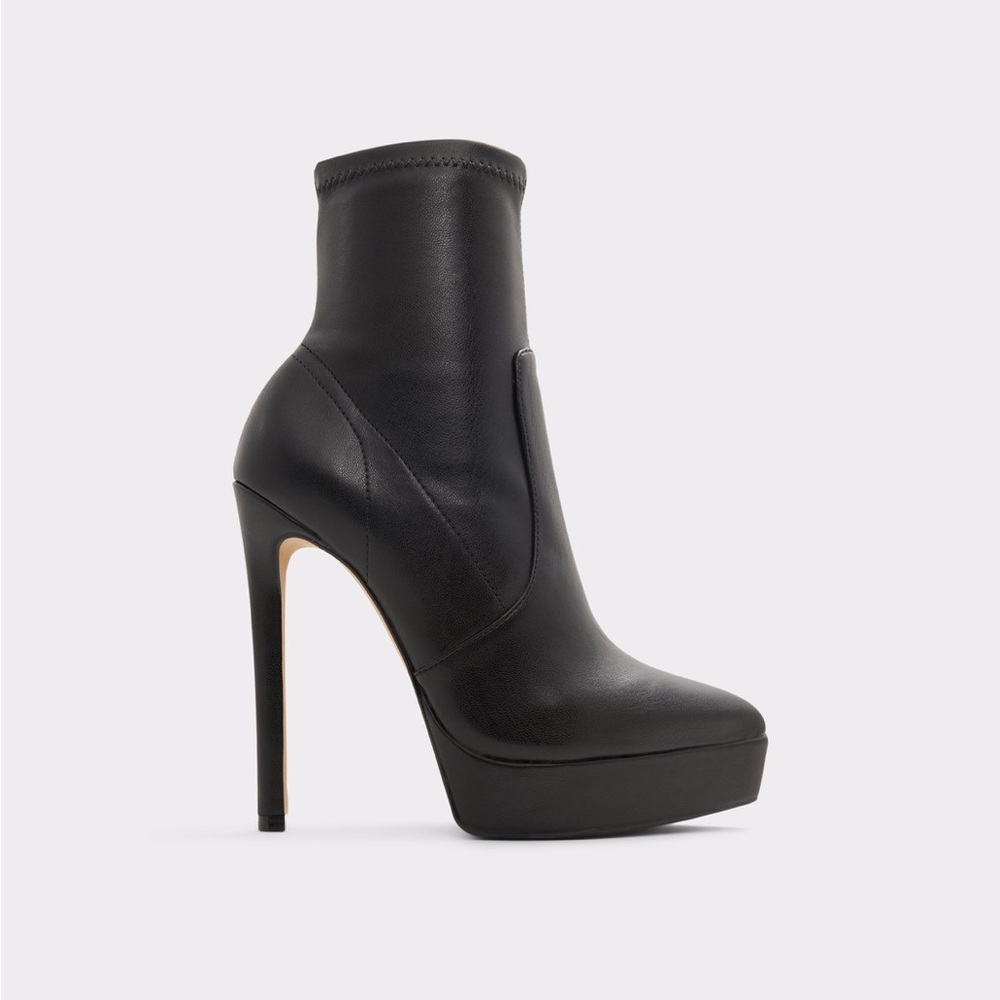 Elegant Black High Heel Ankle Boots